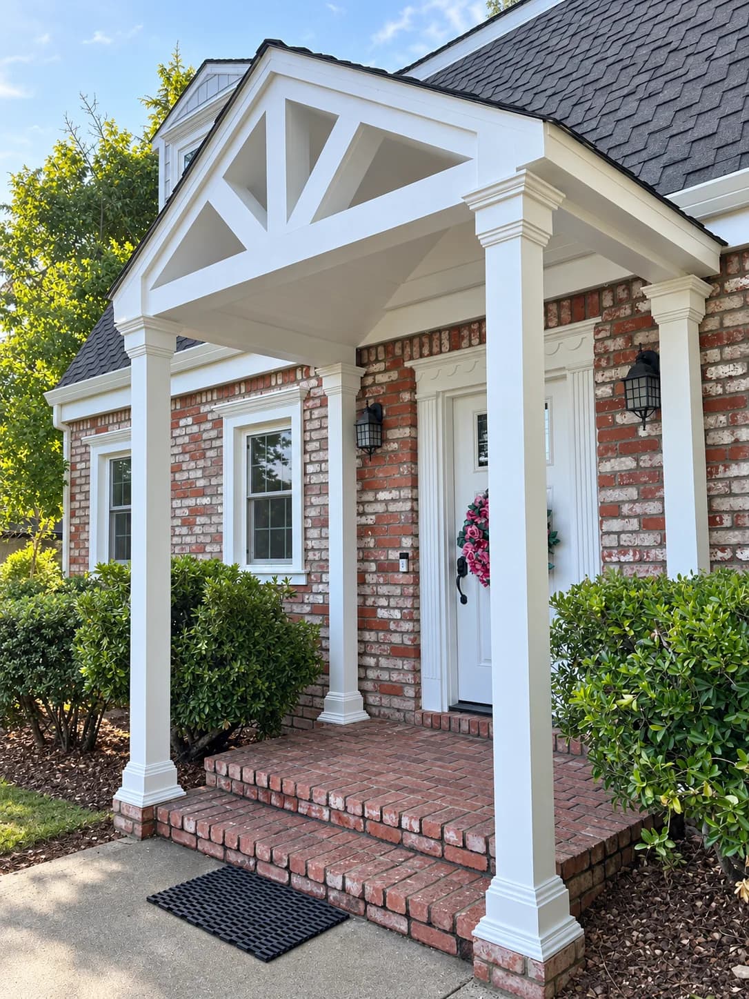 Classic White Entry Portico — project view 1
