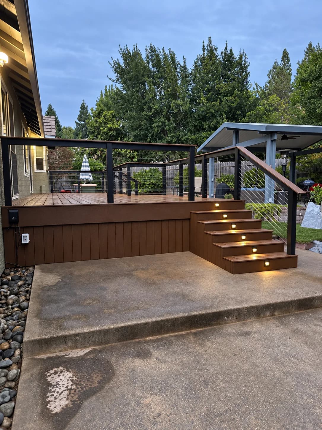 Garden Deck with Lit Steps — project view 2