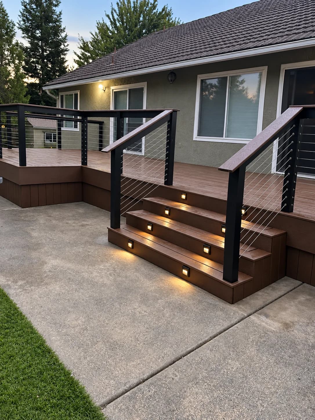 Garden Deck with Lit Steps — project view 1