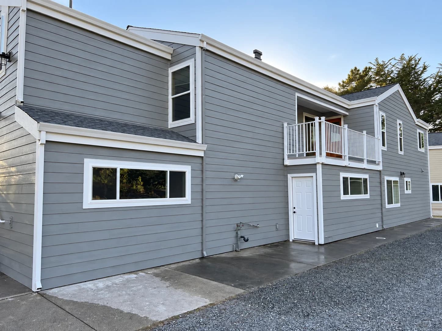 Gray Siding & White Trim — rear elevation