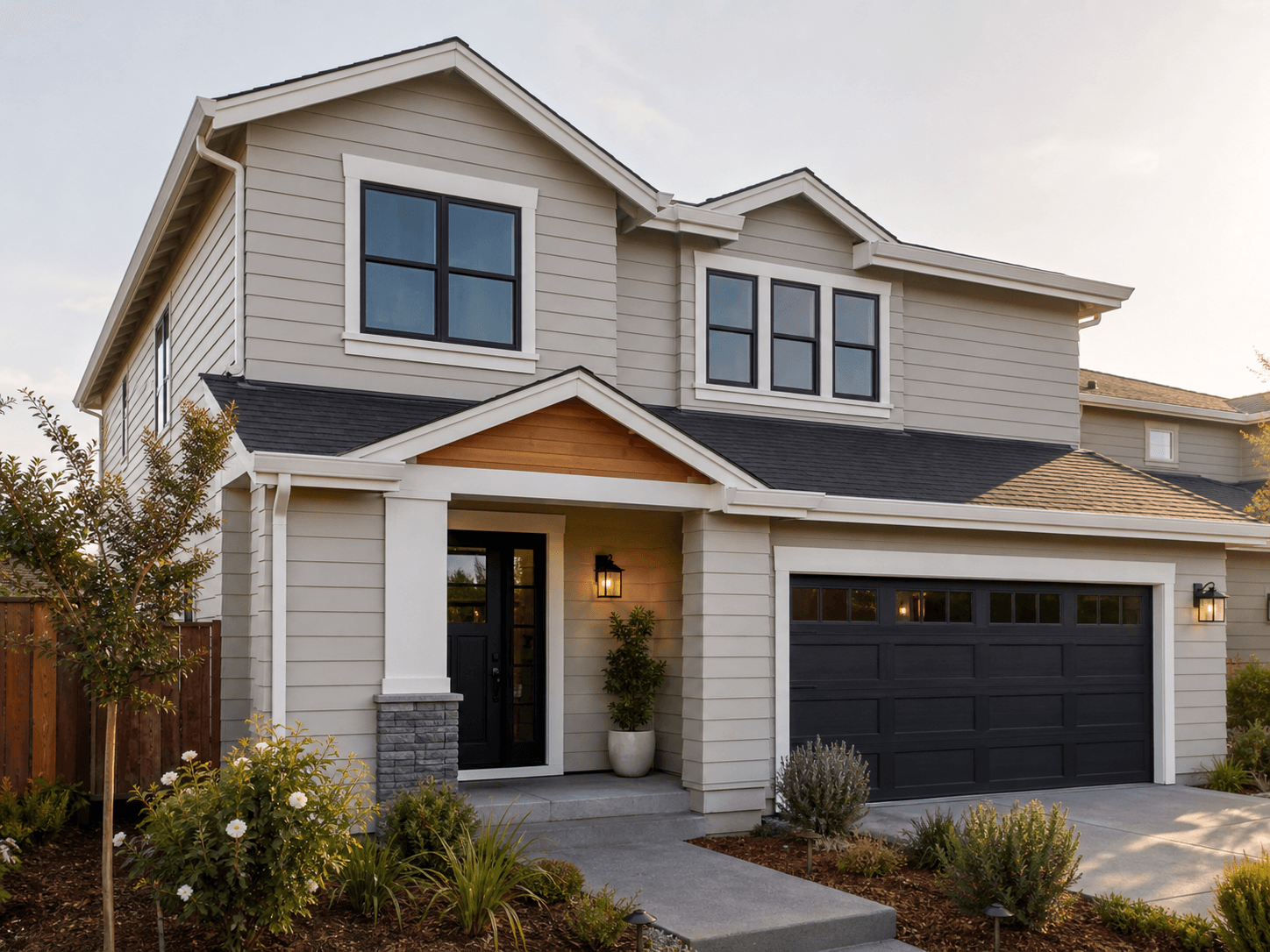 Completed fiber cement siding exterior on a Bay Area home